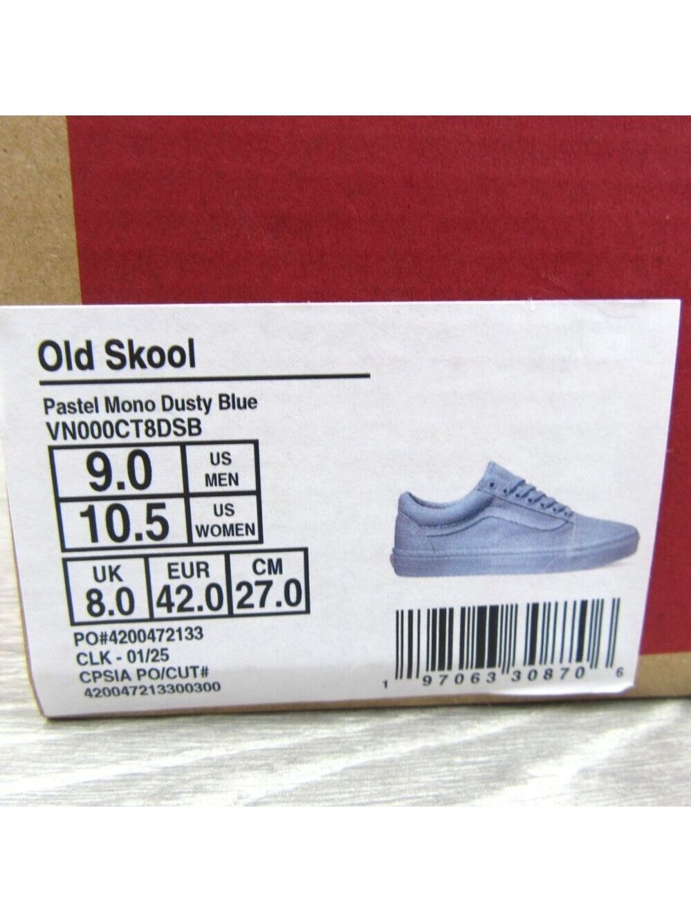 Vans Old Skool Mono Dusty Blue Mens Size 9 Sneakers NEW - Picture 13 of 13